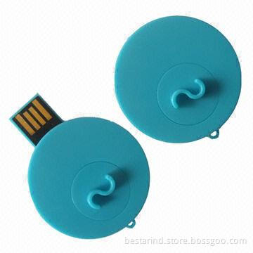 Mini USB flash drive, customized colors/logos/packages, round shape, ideal for promotions